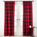 Saro Lifestyle SARO 9025.R54108 54 x 108 in. Cotton Buffalo Plaid Curtains - Red 9025.R54108